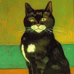 Portrait of a cat by Van Gogh