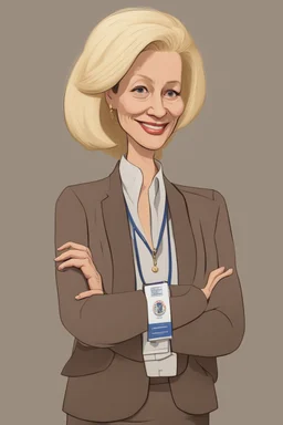 Portrait of a blonde british 50 year old female politician by Pixar