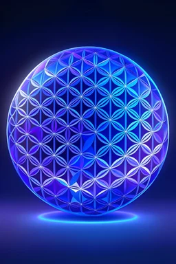 Logo 4k akashic reading , cosmic, perfect symmetrical flower of life in a sphere 3d. and fade-out background colors indigo, blue, purple and white