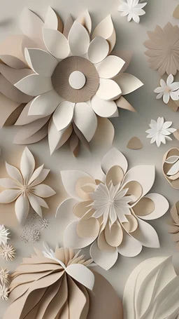 Boho neutral colors Aesthetic Floral Shapes , 4k, realistic, simple, refine, clean