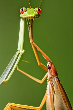 Giant praying mantis eating a human