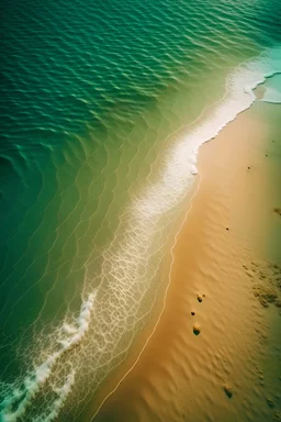 берег, прилив, пляж, песок, вид сверху, внимание на предмете, более светлая картинка