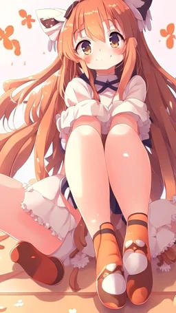 anime girl with paw thighhighs feet