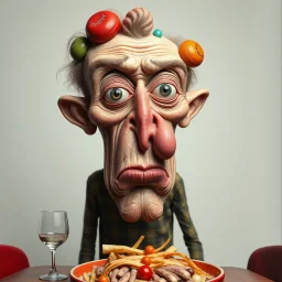 The oddest coagulation and mixture of friends, glossy finish, dine, details very accentuated, stunning style, oniric, Max Ernst, hyperphotography, kiuy, blatant, gross, caricature, very funny, distorted, fabulous