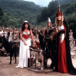 [photo from Sorceress (1982)] Leigh Harris and Lynette Harris during the famous sacrifice scene