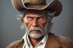 old RUGED cowboy face hat