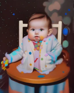 a baby in a colorful setting, disney style