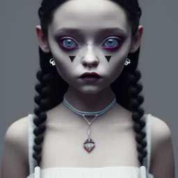 jenna ortega, wednesday addams hair style, make up, wednesday addams black dress, cinematic, wednesday style, hyper detail, 8k resulation