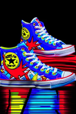 A converse sneaker, superman animation all over sneaker