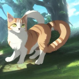 tabby cat animal, anime, ultra-detailed, white background, HD design by makoto shinkai, Granblue Fantasy