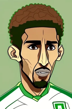 Yasser Al-Arousi Algerian football player cartoon 2d