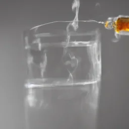 a photo of a cigarette stubbed out into a tea bag in a water glass, 100mm lens, f/4, soft light