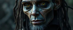 close up portrait of a voodoo transhumanism witchcraft