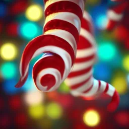 Kodak portra 4 0 0, candy cane,bokeh, utra realistic, ultra detailed 3d renderer, masterpiece, sharp focus,volumetric lighting, ultra photoreal, lens macro,hypermaximalist, unreal engine, HDR, UHD, 64K --v 4