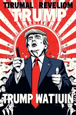 trump cultural revolution poster image in the style of shepard fairy