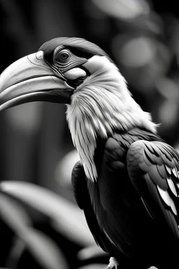 full hornbill fly black and white