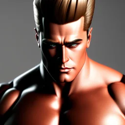 a Portrait of a johnny bravo, handsome, dark long hair, masculine, handsome, upper body, muscular, hairy torso, fantasy, intricate, muscular, elegant, highly detailed, digital painting, artstation, concept art, smooth, sharp focus, illustration,