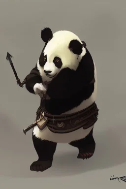 Panda in samurai armour