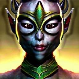 jade, mortal kombat, face, smile, dark skin color, dark ninja mask, black hair, brown eyes closed, woman