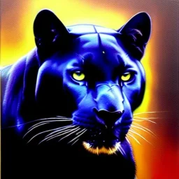 portrait of beautiful Black Panther painting by Brom , oil on canvas, cinematic composition, extreme detail,fit full head inside picture