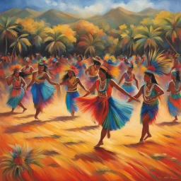 In vibrant colors, the dancers take the floor, Their feet tap to rhythms from ancient lore, Oh, kulu natume, dance of gods so true, Celebrate the harvest, in rhythms we move,