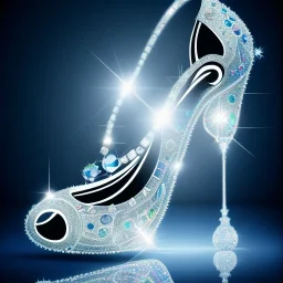 swarovski crystal, glass slipper, intricate, photorealistic,