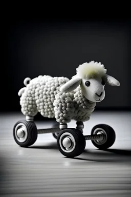 abstract toy sheep with wheels