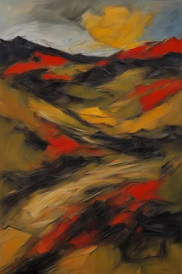 Landscape in the style of frank auerbach