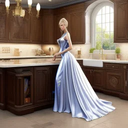 centered small female dressed as housewife,in kitchen, swirl, power surge, underdark, Menzoberranzan,4k, Highly Detailed, perfect eyes, Digital Illustration, Cinematic Lighting, Realistic, Sharp Focus, Centered, Beautifully Lit, Bioluminescent by Stanley Artgerm Lau, totally green background, the greenest color, just green, no gradients