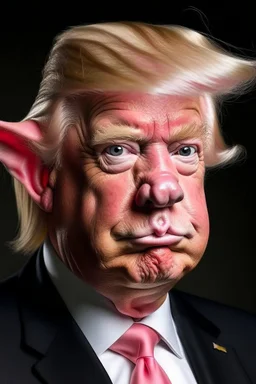 president donald trump as a pig