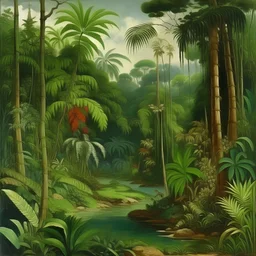 A jungle on an island painted by Henri-Robert Bresil