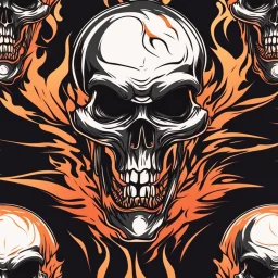 minimalistic burning screaming skull flame cyberpunk logo