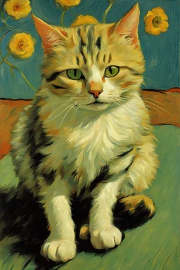 Portrait of a cat by Van Gogh