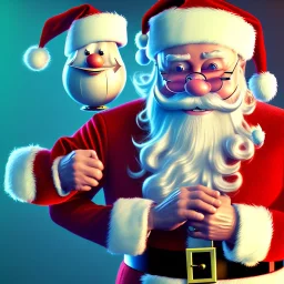  octane render, 8k, high detail, Santa , portrait, jolly, happy, laughing