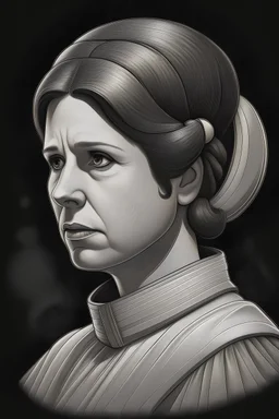 Drawing of Princes Leia of start wars "your my only hope" not sad