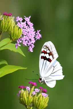 lady butterfly with white top and flowers