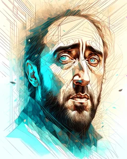 Nicolas Cage | centered | symmetrical | concept art | key visual | intricate | highly detailed | iconic | precise lineart | vibrant | comprehensive cinematic | Carne Griffiths | Conrad Roset | Ralph Steadman | vector digital engraving | very high resolution | sharp focus | poster | no watermarks
