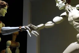 creation of adam by michelangelo with robots