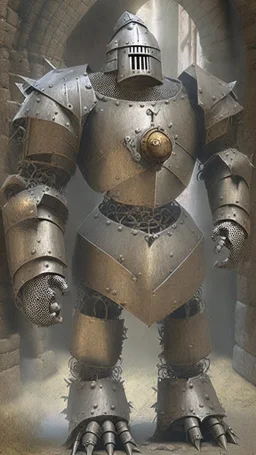 medieval metal golem, apart