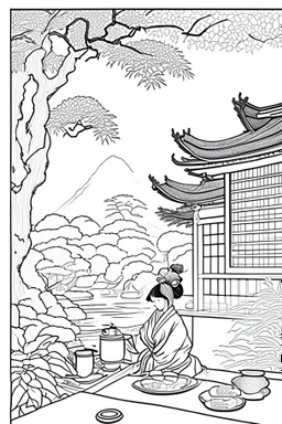 Japanese Tea coloring page