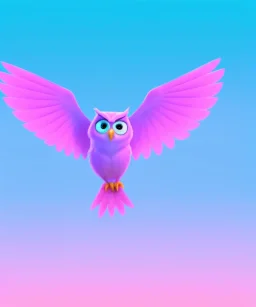 cute, full body owl gradient, one color background