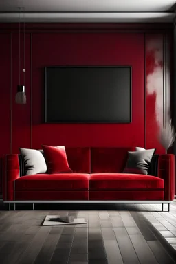 модерн интерьер с рыжим диваном