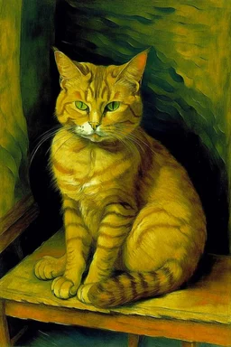 Portrait of a cat by Van Gogh