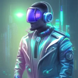 Men neon future cyberpunk