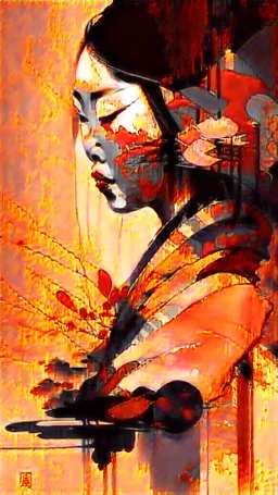 abstract art chinese women