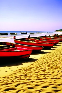 Sudan, muslim country, red sea with small fishermen boats