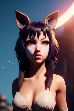 Miqo'te character, physically fit, facepaint, waist up portrait, intricate, oil on canvas, masterpiece, expert, insanely detailed, 4k resolution, retroanime style, cute big circular reflective eyes, cinematic smooth, intricate detail , soft smooth lighting, soft pastel colors, painted Renaissance style
