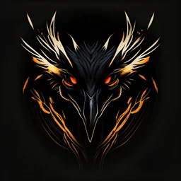 a gaming logo with the face of a crane on a black background