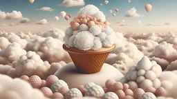 The clouds of love, with one ice cream