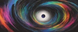 colorful, rainbow, A visually striking and abstract representation of the void and a black hole, utilizing dark hues and dynamic shapes to evoke the enigmatic and powerful aspects of cosmic emptiness, (visually striking abstract representation:1.4), (the void and black hole:1.5), (dark hues and dynamic shapes:1.3), (expressive and cosmic ambiance:1.2), drawing inspiration from abstract interpretations of the cosmic void and black hole phenomena